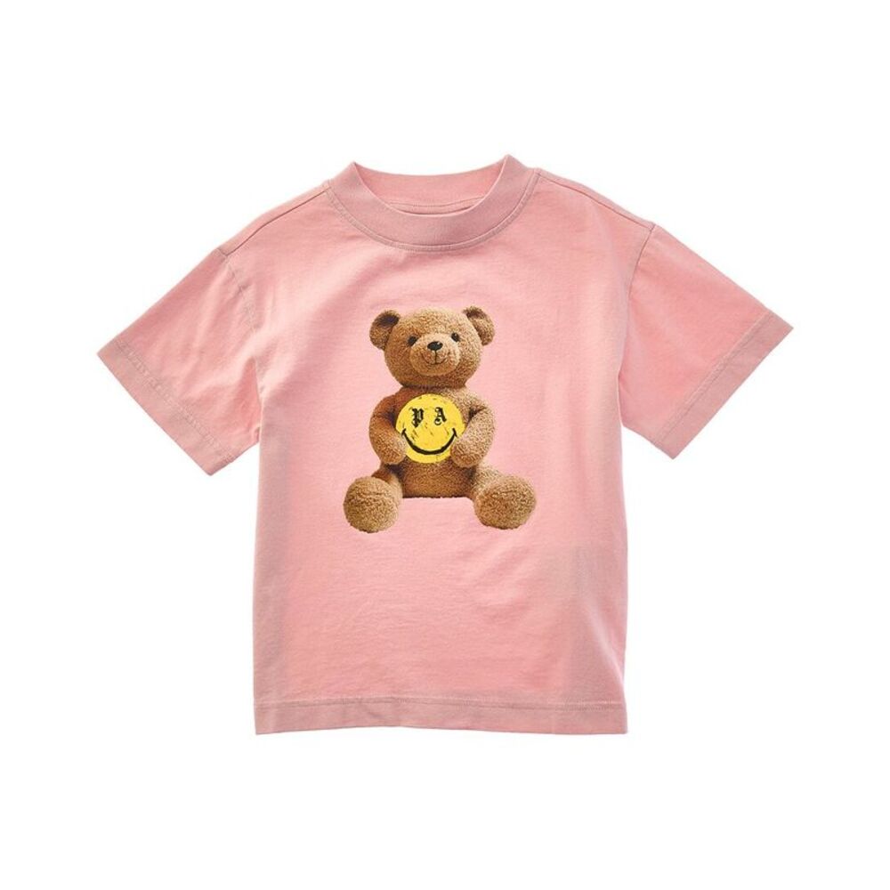 Palm Angels Girls Smiley Bear T-Shirt, Pink